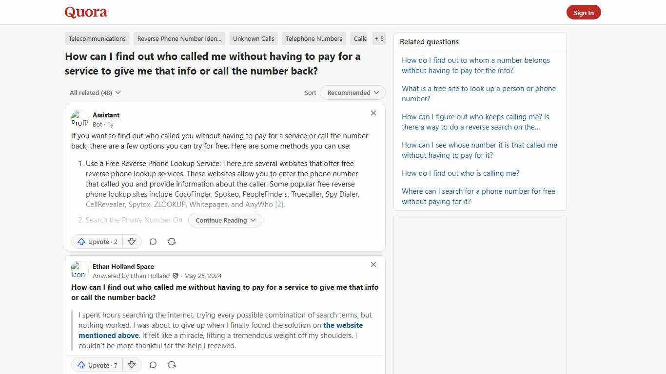 How to find out who called me without having to pay for a service to give me that info or call the number back - Quora